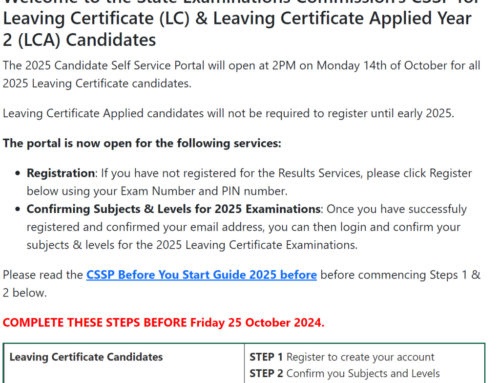 Leaving Certificate Registration